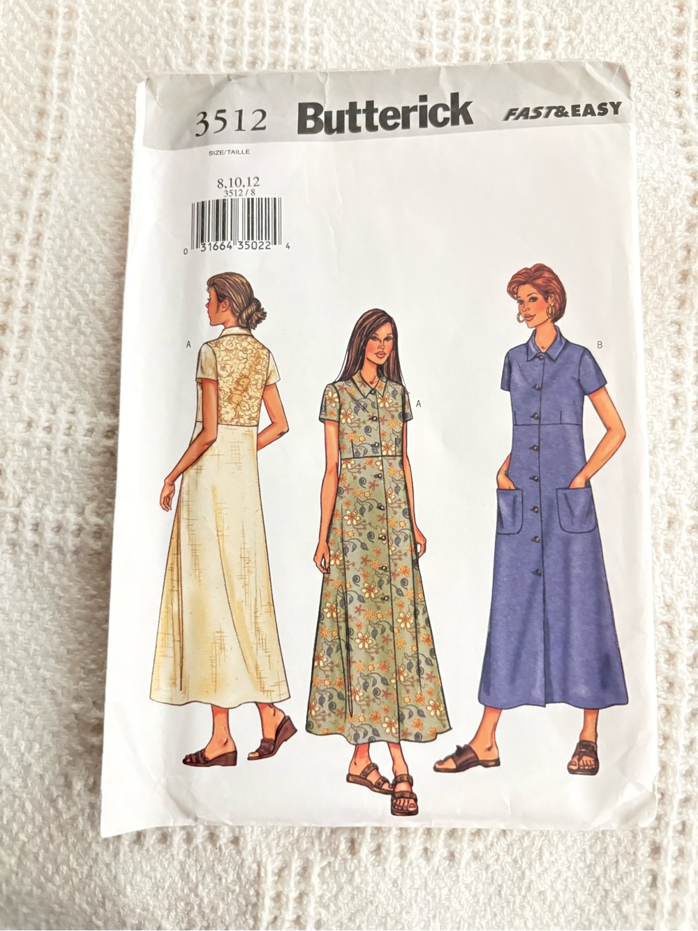 Butterick Fast & Easy Pattern 3512 for Misses’ Dresses